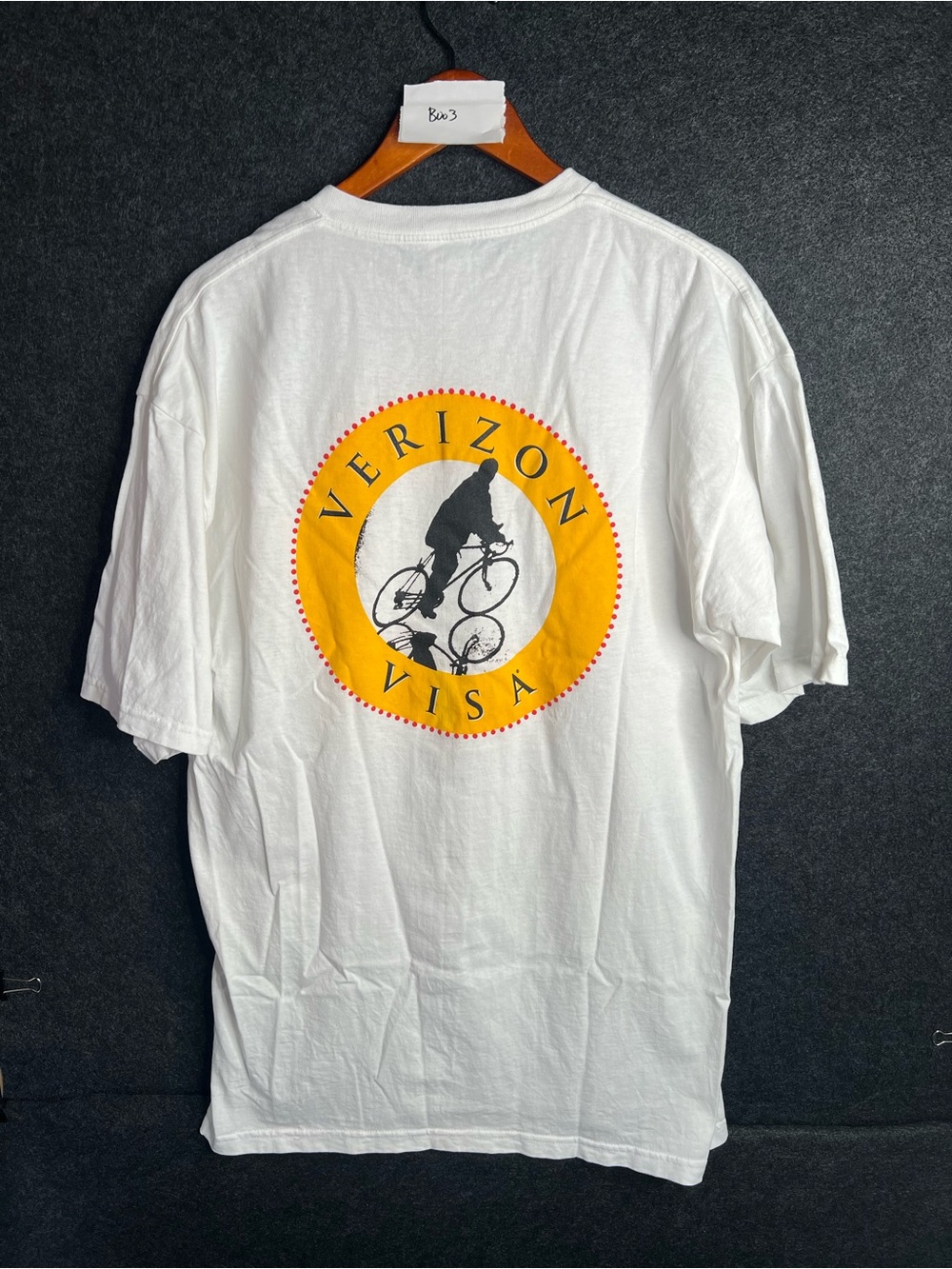 Vintage 90s Verizon Visa Bicycle White T-Shirt Mens XL Made In The USA Retro